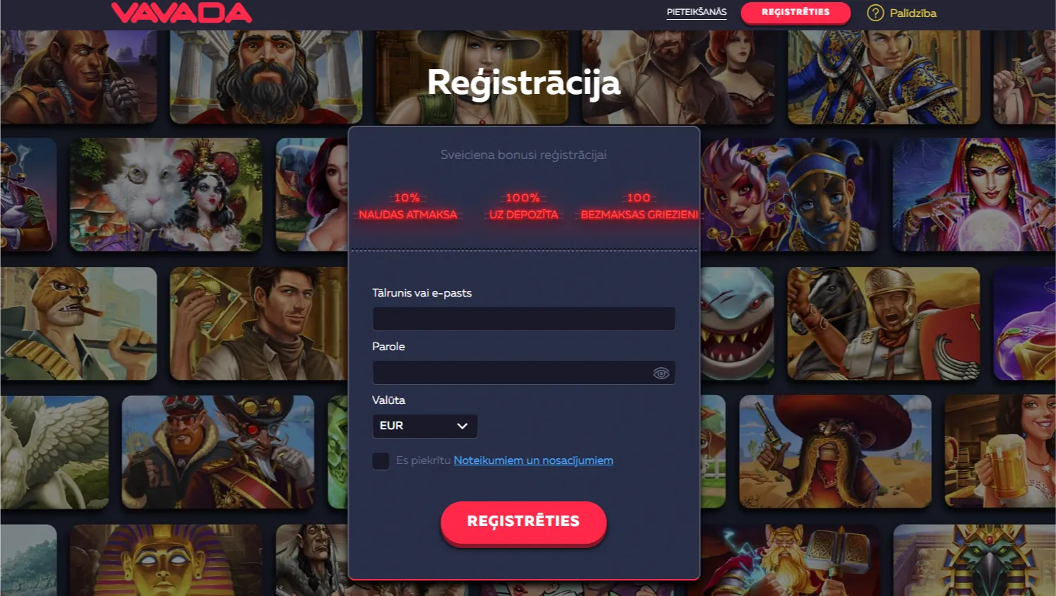 Licence un drošība Vavada kazino