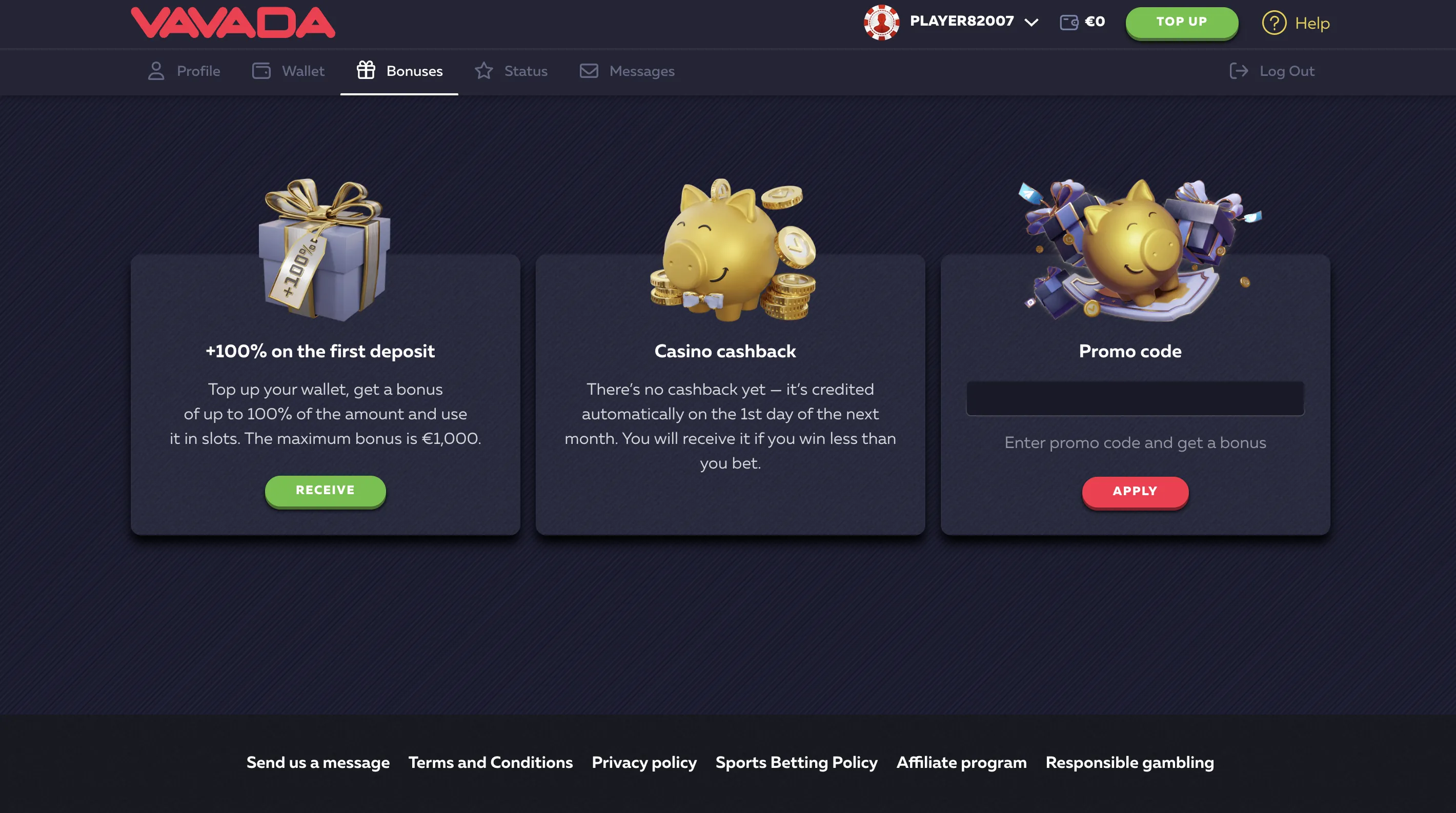 Vavada casino bonus code tervituspakett ja promokoodid