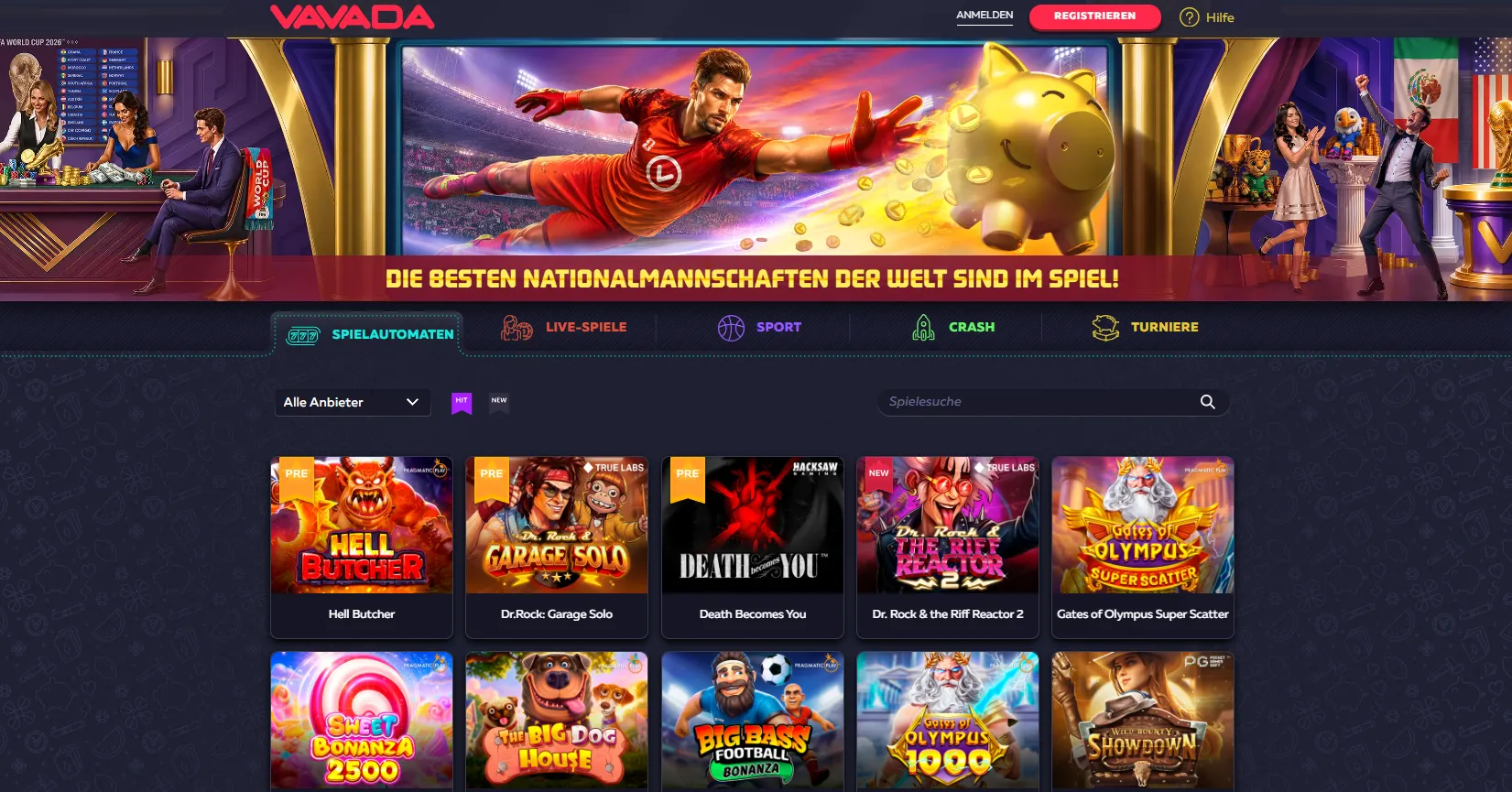 Spielautomaten und Roulette im Vavada Casino